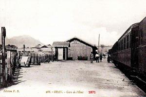 Oran - Gare  Premiere pres du Pont Henri-Huc - 1871